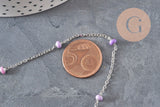Chaine satellite acier 304 inoxydable platine violet 4.5mm, x1 mètre (G11337)-Chaînes-Gingerlily Perles