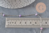 Chaine satellite acier 304 inoxydable platine violet 4.5mm, x1 mètre (G11337)-Chaînes-Gingerlily Perles