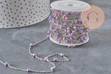 Chaine satellite acier 304 inoxydable platine violet 4.5mm, x1 mètre (G11337)-Chaînes-Gingerlily Perles