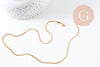 Chaine serpent complète acier inoxydable 304 doré 14k -2.2mm- 45cm,création de bijoux en acier inoxydable, x1 (G5680)