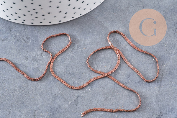 Chaine serpent laiton brut, chaine bijou, chaine serpent,sans nickel, grossiste,2mm, x 5mètres (G4807)