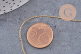 Chaine très fine Dorée rolo cuivre doré 16K 0.8mm, x1 Mètre (G1364)