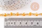 Chaines dorées perles crista l6x4mm, x1 (G6117)