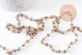 Chaines dorées perles crista l6x4mm, x1 (G6117)
