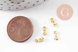 Charm à coller thème océan coquillage zamac doré 4mm, fournitures à coller pour décorer pierres et bijoux, x 1boite de 200 (G5298)