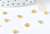 Charm à coller zamac doré coeur texturé .5mm,thème amour et amitié, fournitures à coller décors pierres et bijoux, x10 G8524
