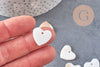 Charm coeur nacre blanche naturelle 19mm, x5 (G1069)