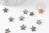 Charm etoile nacre noire naturelle 11mm, x10 (G4497)