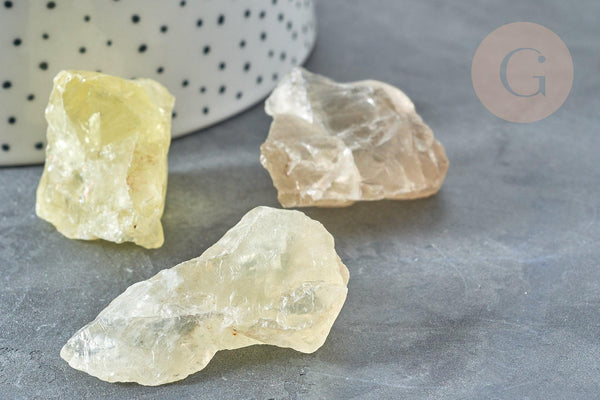 Citrine brute 10-35mm, pierre citrine chauffée, pierre semi-précieuse, lithothérapie, x1 (G7783)