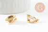 Clip boucle oreille support cabochon rond 12mm acier 304 inoxydable doré, x2 (G9724)