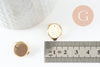 Clip boucle oreille support cabochon rond 12mm acier 304 inoxydable doré, x2 (G9724)