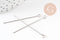 Clou tige boucle acier 201 inoxydable platine 40mm, x20 (G9321)