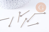 Clou tige tête boucle fer bronze 24mm, x10Gr (G10660)