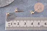 Clous-puces boule boucles oreille laiton doré 18K, x10 (G2914)