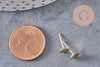 Clous-puces oreille avec plateau acier inoxydable 304 doré 6mm, x10 (G2568)