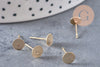 Clous-puces oreille avec plateau acier inoxydable 304 doré 6mm, x10 (G2568)