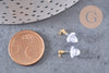 Clous puces oreille boule acier 304 doré inoxydable et tige et fermoir résine, x10 (G10813)