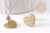 Clous-puces oreille coeur acier 304 inoxydable dore IP sablé 1 trou 13mm, la paire (G10371)