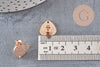 Clous-puces oreille coeur acier 304 inoxydable or rose IP sablé 1 trou 13mm, la paire (G10953)