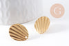 Clous-puces oreille coquillage acier 304 inoxydable dore 1 trou 21.5mm, la paire (G10286)