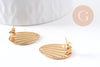Clous-puces oreille coquillage acier 304 inoxydable dore 1 trou 21.5mm, la paire (G10286)
