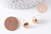 Clous-puces oreille coquillage avec anneau laiton doré 18K 11mm, la paire (G10407)