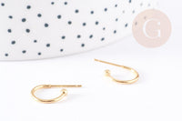Clous-puces oreille en acier 304 inoxydable 18.5mm, x2 (G5685)