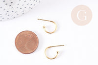 Clous-puces oreille en acier 304 inoxydable 18.5mm, x2 (G5685)