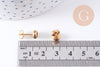 Clous-puces oreille support cabochon 4mm acier 304 inoxydable dore IP, x10 (G10607)