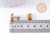 Clous-puces oreille support cabochon 8mm acier 304 inoxydable dore IP, x10 (G10608)