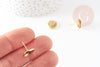 Clous-puces oreille support cabochon rond 10mm acier 304 inoxydable dore 24K, x10 (G9219)