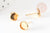 Clous-puces oreille support cabochon rond acier 304 inoxydable dore 18K, x10 (G9224)