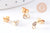 Clous-puces oreille zircon acier 304 inoxydable dore 6mm, la paire, (G10610)