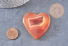 Coeur agate naturelle orange druze, agate naturelle roulée, pierre semi-precieuse, séance lithothérapie, 47mm, x1 G5651