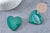 Coeur agate naturelle vert druze 47mm, x1 (G5652)