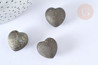 Cœur décoratif Pyrite naturelle lithothérapie 20mm, x1 (G7171)