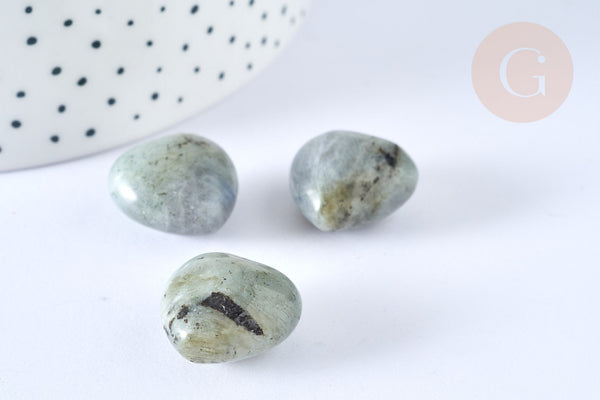 Cœur labradorite naturelle 20mm ,lithotherapie, coeur de décoration pierre naturelle, x1 (G7177)