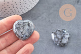 Coeur labradorite naturelle, labradorite naturelle roulée, pierre semi-precieuse, séance lithothérapie, 31mm, x1 G5615