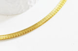 Collier Chaine acier dorée 14k serpent,sans nickel,chaine fantaisie,acier, chaine complète,6mm,45cm x1 (G5353)