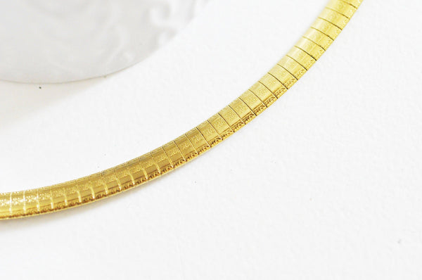 Collier Chaine acier dorée 14k serpent,sans nickel,chaine fantaisie,acier, chaine complète,6mm,45cm x1 (G5353)