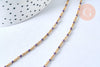 Collier Chaine acier inoxydable 304 dorée 14k complète résine mauve 1.5mm collier,chaîne fine,45.5cm, x1 G5408