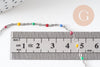 Collier Chaine avec fermoir acier inoxydable platine résine multicolore 2mm-45cm,chaine collier, x1 (G1412)
