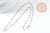 Collier Chaine avec fermoir acier inoxydable platine résine multicolore 2mm-45cm,chaine collier, x1 (G1412)