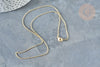 Collier Chaine avec fermoir fine dorée forçat 16K 2.5 microns 1.5mm - 45/50cm x1 (G1898)