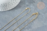 Collier Chaine avec fermoir fine dorée forçat 16K 2.5 microns 1.5mm - 45/50cm x1 (G1898)