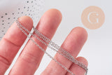 Collier Chaine avec fermoir platine forçat 1.6mm/70cm, x1 (G4782)