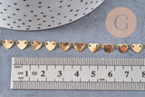 Collier Chaine coeur acier inoxydable doré 14k cœur 6.5mm, x1 mètre (G6804)
