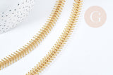 Collier Chaine complète Fishbone acier inoxydable 304 doré 45cm,création de bijoux xxL en acier inoxydable x1 (G8358)