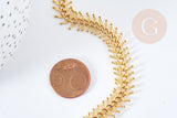 Collier Chaine complète Fishbone acier inoxydable 304 doré 45cm,création de bijoux xxL en acier inoxydable x1 (G8358)
