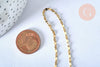 Collier Chaine complète acier dorée 14k fantaisie,collier doré,sans nickel,acier doré,chaine complète,2mm,50cm, x1 G2995